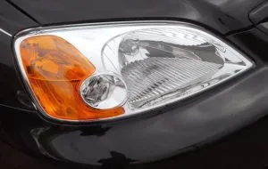 A headlight on a 2002 Honda Civic