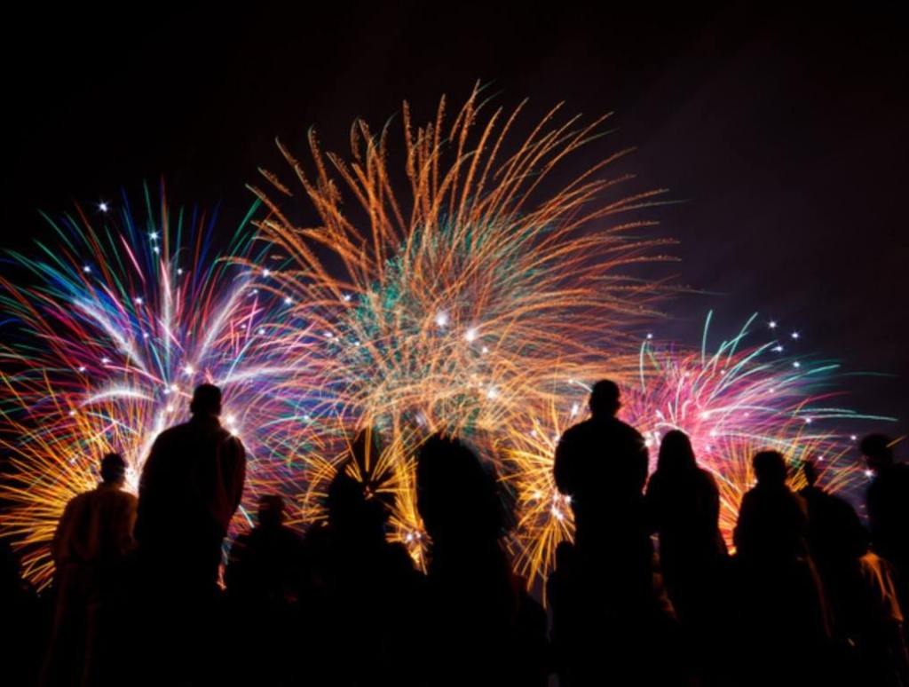 Big fireworks with silhouetted people in the foreground watching (First-Ever International Fireworks Competition Coming To Michigan)
DETROIT FIREWORKS