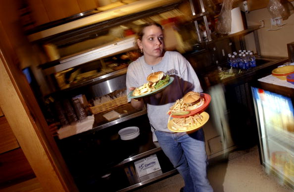 waitress carrying plates of burgers michigan minimum wage